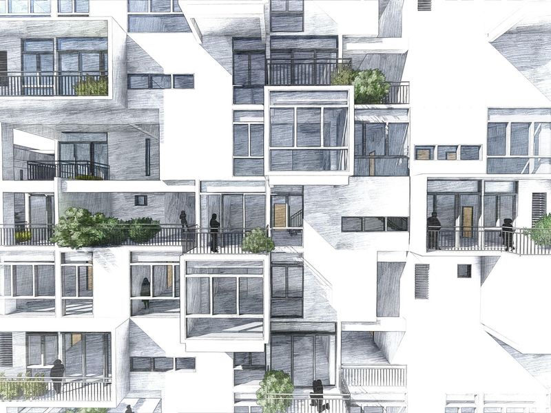 2 BHK Modern House Plan  - floor plan preview